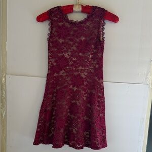Speechless Burgundy Lace Kids Dress